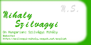 mihaly szilvagyi business card