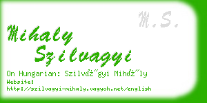 mihaly szilvagyi business card